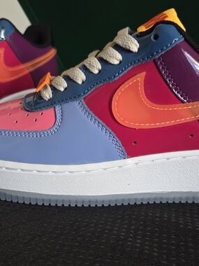 Nike Undefeated Air Force Low-Top Sneakers — Pink, Blue & Orange Accents